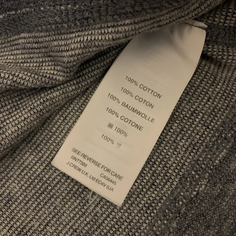 J.Crew Blue Cotton Crewneck Sweater Large Preppy Coastal Pullover